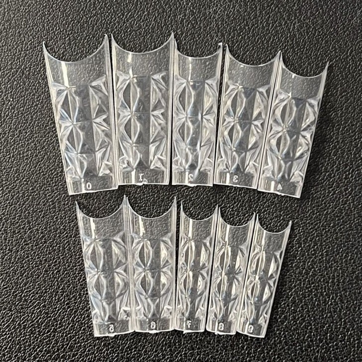 100 TIPS LUNGHE TRASPARENTI BOX - 10 MISURE CON SCALINO