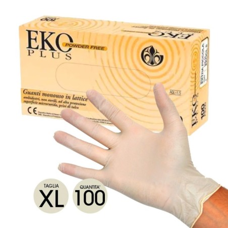 100 GUANTI EKO PLUS IN LATTICE - BIANCO XL