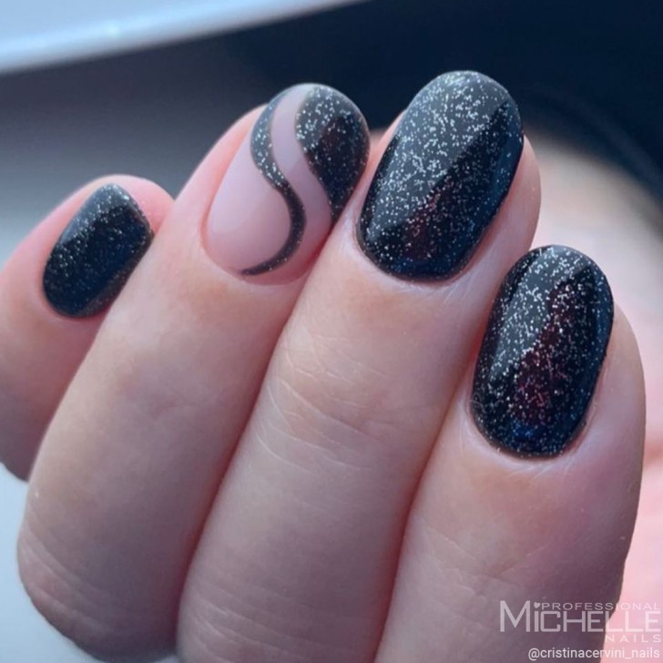 Magic Color Soak Off - 066 Nero Glitter Argento