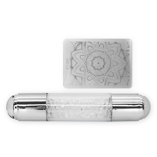 DOPPIO TIMBRO BRILLANTINI CON SPATOLA PER STAMPING