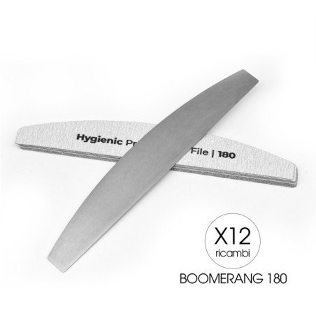 HYGIENIC BOOMERANG METAL FILE - 12 ADHESIVE STRIPS 180 GRAIN HYGIENIC BOOMERANG METAL FILE - 12 ADHESIVE STRIPS 180 GRAIN