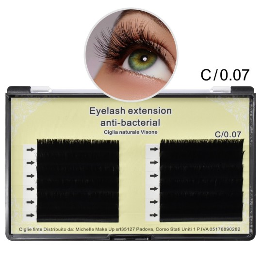EYELASH EXTENSION NATURAL MINK EYELASHES C/0.07