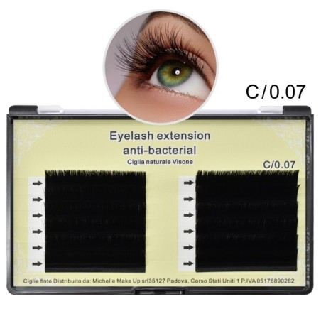 EYELASH EXTENSION CIGLIA NATURALE VISONE C/0.07