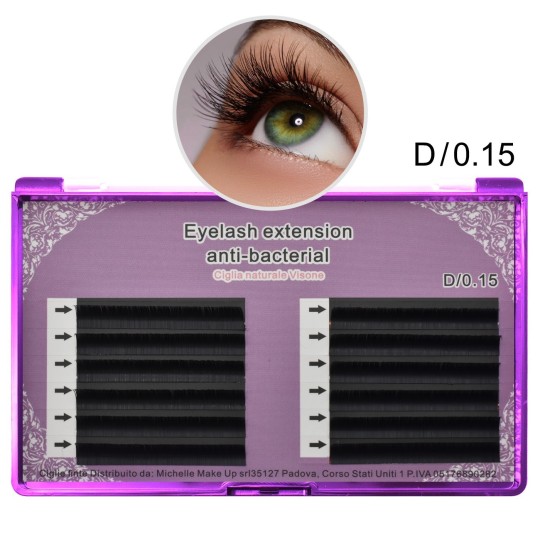 EYELASH EXTENSION NATURAL MINK EYELASH D/0.15