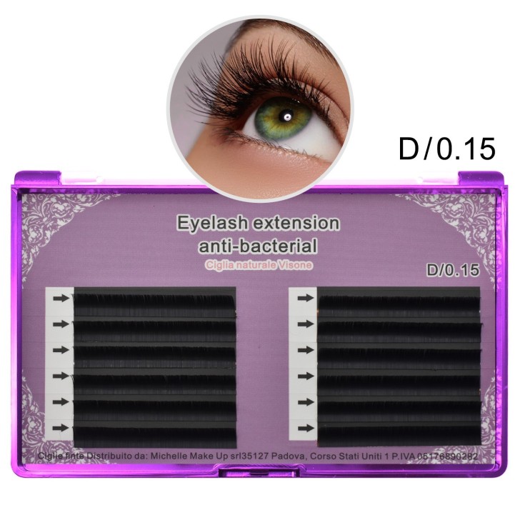 EXTENSIÓN DE PESTAÑAS DE VISÓN NATURAL D/0.15