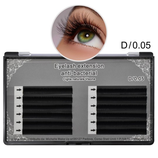 EYELASH EXTENSION NATURAL MINK EYELASH D/0.05