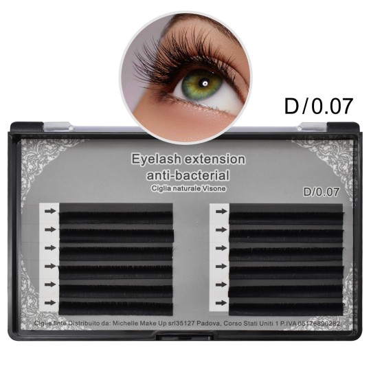 EYELASH EXTENSION NATURAL MINK EYELASH D/0.07