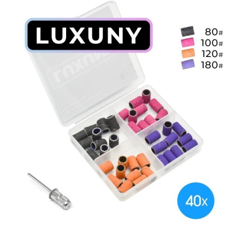 Escobillas luxuny de Grano Mixto para Fresa (40 PREMIUM) con Punta de Acero de Diámetro 6,35