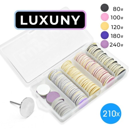 PODODISC DISCHI ABRASIVI LUXUNY GRANA MISTA - 210pz PREMIUM - PUNTA INCLUSA