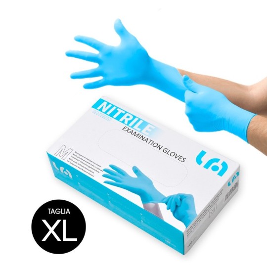 100 GUANTES DE NITRILO DESECHABLES - AZULES Xl