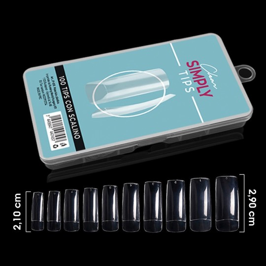 CLEAR SIMPL TRASPARENTI 100 EMBOUTS TRANSPARENTS - 10 TAILLES AVEC MARCHEPIED