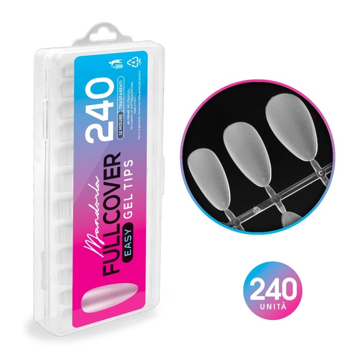 Tips Easy Fullcover EN Gel AMANDE MAT - TRANSPARENT