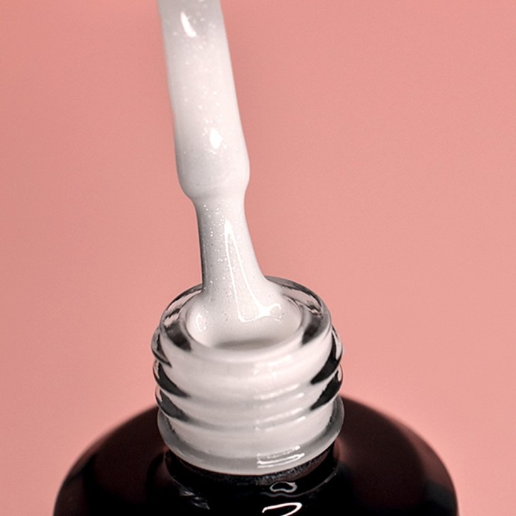 Rubber Base Gel Builder Glitter Bianco - 15ML Semitrasparente