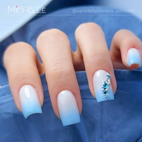 Decorazione Cristalli Strass H220 Azzurro Riflessi Blu