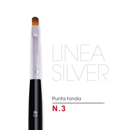 Pennello punta tonda Nr 3 - Linea Silver Pennello punta tonda Nr 3 - Linea Silver