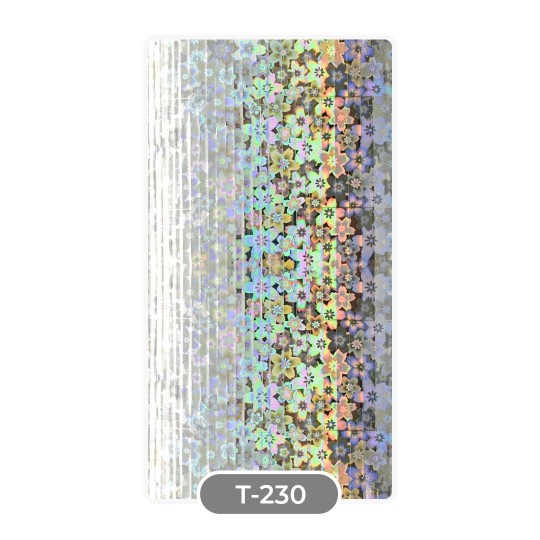 STICKERS ADESIVI - T230 LINEE FIORI HOLOGRAFICO