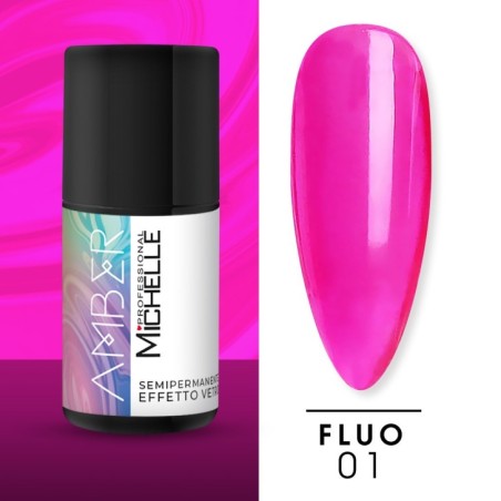 Smalto Amber Fluo Semipermanente Effetto Vetro - 01FL Smalto Amber Fluo Semipermanente Effetto Vetro - 01FL