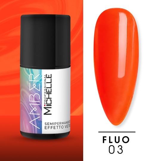 AMBER FLUO Smalto Semipermanente effetto vetro - 03FL
