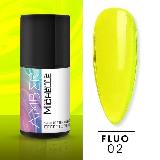 AMBER FLUO Smalto Semipermanente effetto vetro - 02FL
