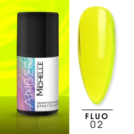 AMBER FLUO Smalto Semipermanente effetto vetro - 02FL AMBER FLUO Smalto Semipermanente effetto vetro - 02FL