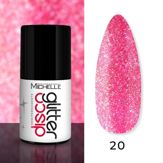 Esmalte de uñas semipermanente Disco Glitter - Pink STARDUST 20