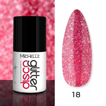 DISCO GLITTER Smalto Semipermanente - ROSA DIVINO 18