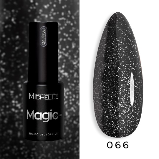 Magic Color Soak Off - 066 Nero Glitter Argento