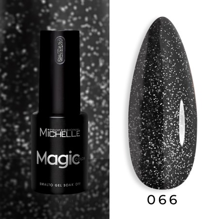 Magic Color Soak Off - 066 Nero Glitter Argento