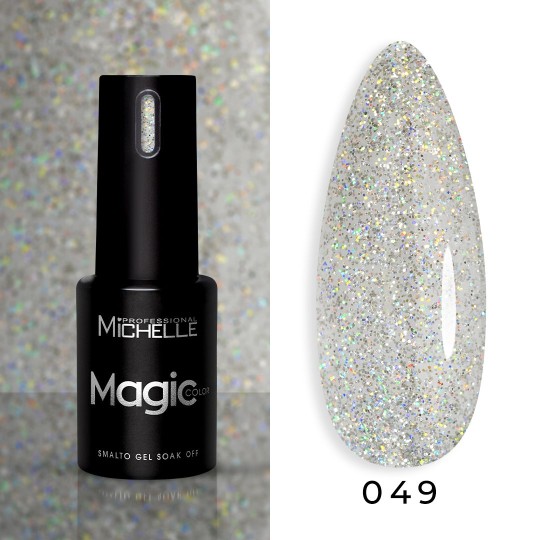 Magic Color Soak Off - 049 Argento Microglitter Arcobaleno