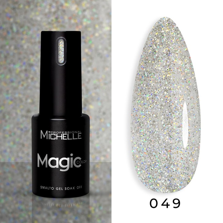 Magic Color Soak Off - 049 Argento Microglitter Arcobaleno