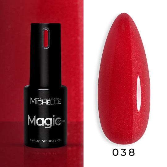 Magic Color Soak Off - 038 Rosso Microglitter