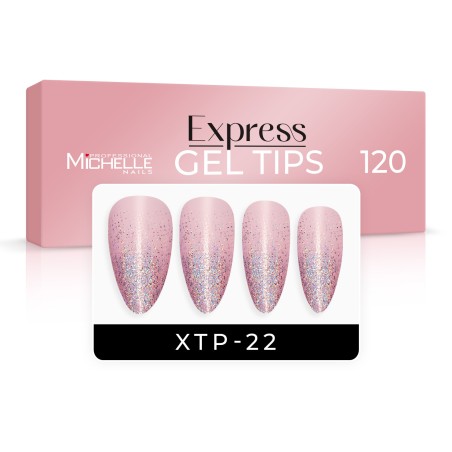 EXPRESS GEL TIPS 120PCS - 22 Natural Glitter