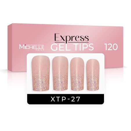EXPRESS GEL TIPS 120 pièces - 27 teintes Nude Glitter