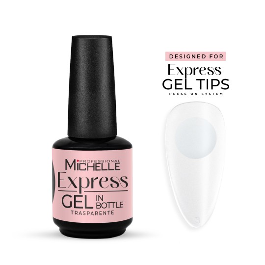 Gel IN BOTTLE - Express gel tips system 15ml - TRANSPARENT