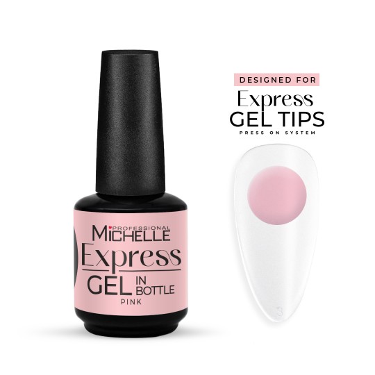 GEL IN BOTTLE - EXPRESS GEL TIPS SYSTEM 15ml - PINK