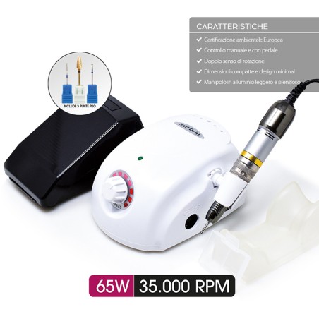 White Power Fresa Professionale - 35000 Giri Bianca 65W Alta Qualita' White Power Fresa Professionale - 35000 Giri Bianca 65W Alta Qualita'