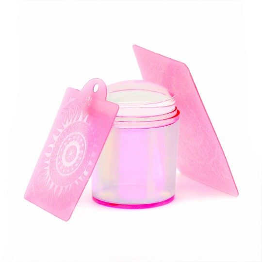 TIMBRO HOLO FUCSIA CON DOPPIA SPATOLA PER STAMPING