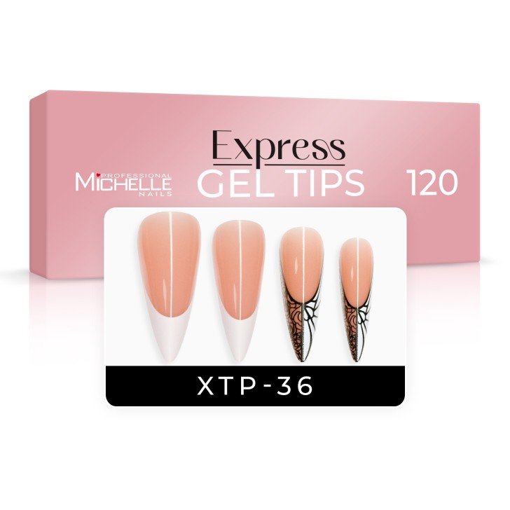 EXPRESS GEL TIPS 120 pièces - 36 motifs Nude French