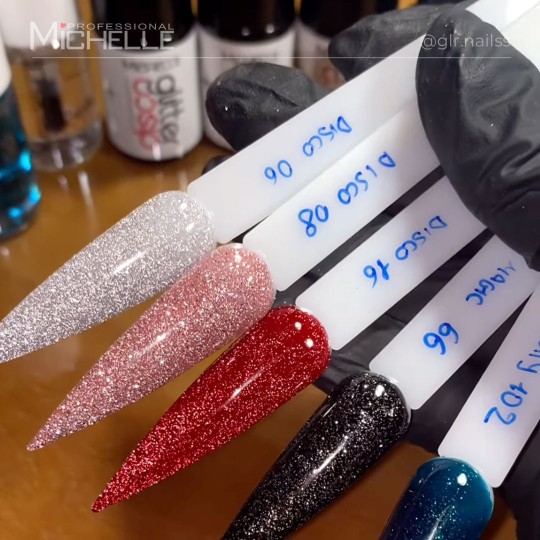 DISCO GLITTER Smalto Semipermanente - ROSSO SCURO 16 2