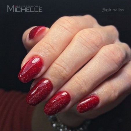 Esmalte de uñas semipermanente Glitter Disco - ROJO OSCURO 16