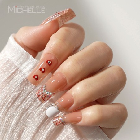 EXPRESS GEL TIPS 120PCS - 34 Nude Hearts Designs
