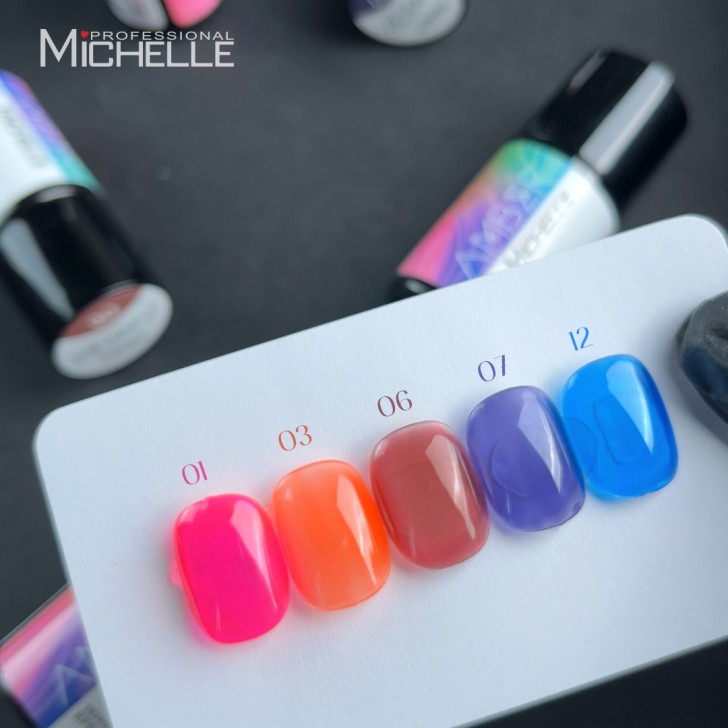 Amber FLUO glass effect semi-permanent enamel-03fl