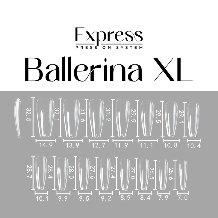 EXPRESS GEL TIPS 120PZ - 42 Ballerina French + Glitter