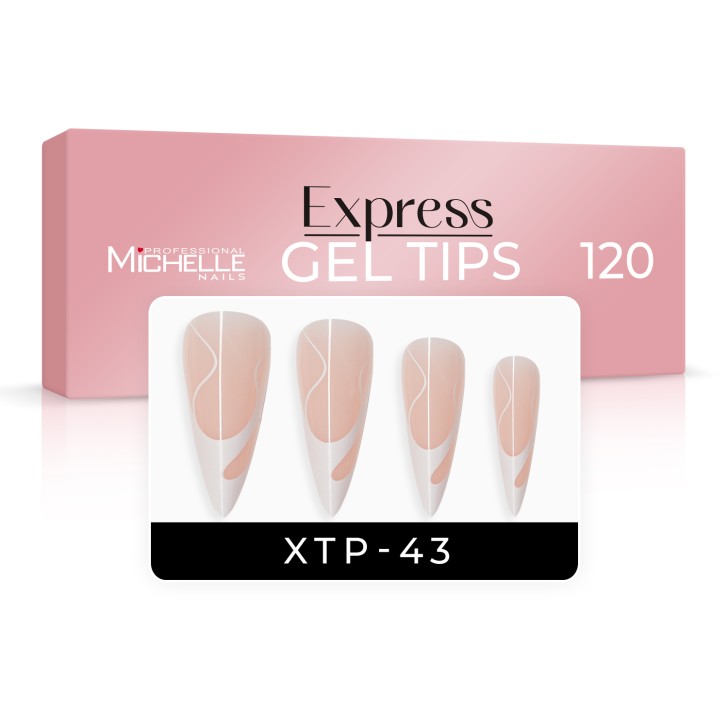 EXPRESS GEL TIPS 120 unidades - 43 Stiletto French Swirl
