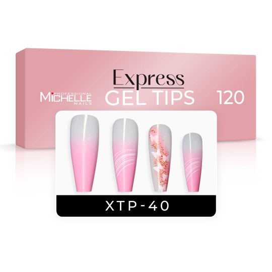 EXPRESS GEL TIPS 120PZ - 40 Sfumature rosa Frarfalle