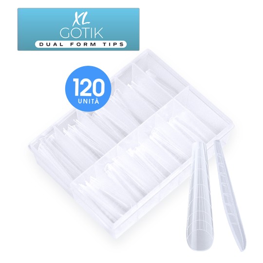 XL GOTIC ACRYLGEL DUAL TIPS (DUAL SYSTEM FORMS) - 120PCS