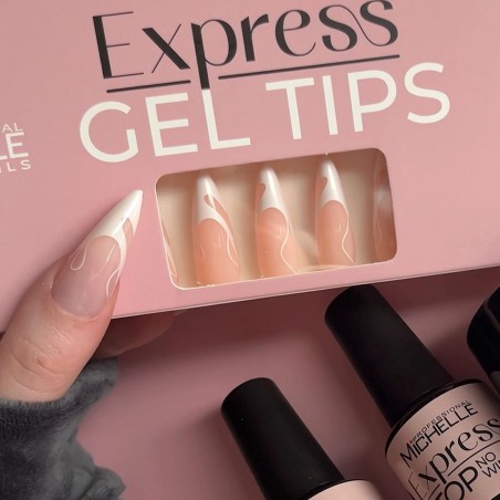 EXPRESS GEL TIPS 120PZ - 43 Stiletto French Swirl