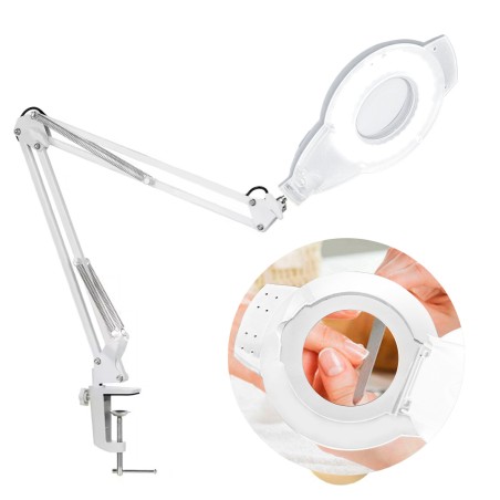 BLACK LED TABLE LAMP - WITH MAGNIFYING LENS