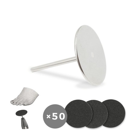 Embout anti-callosités Pedicure PU176 - 25 mm, comprenant 50 disques abrasifs