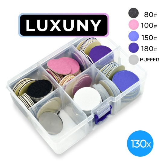 Disques Luxuny de luxe Pododisc, grains mixtes - 130 pièces Premium - Embout inclus